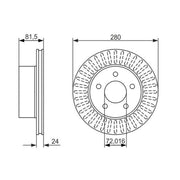 Bosch 2 x Vented Front Brake Discs 0 986 479 386