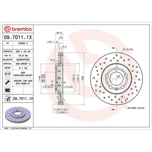 Brembo Xtra 2 x / Front Brake Discs 09.7011.1X