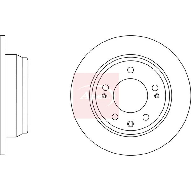 Apec 2 x Solid Rear Brake Discs DSK2672