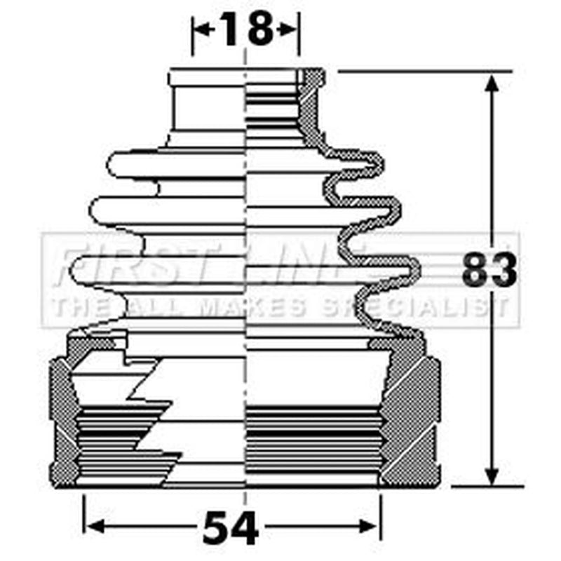 First Line Drive Shaft Bellow Kit Rear Left FCB6306