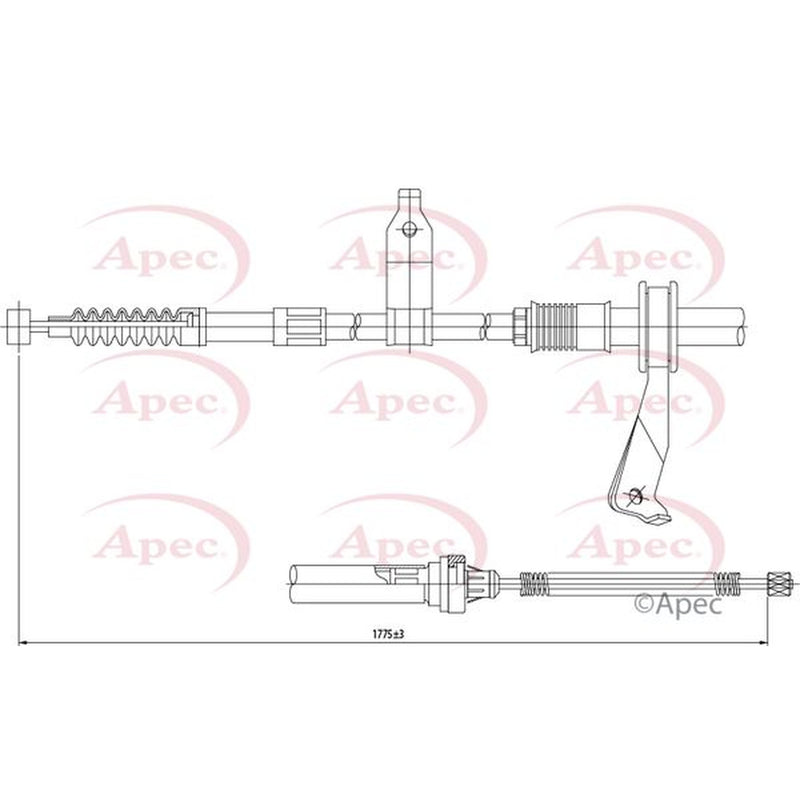 Apec Handbrake Cable Left Rear CAB1419