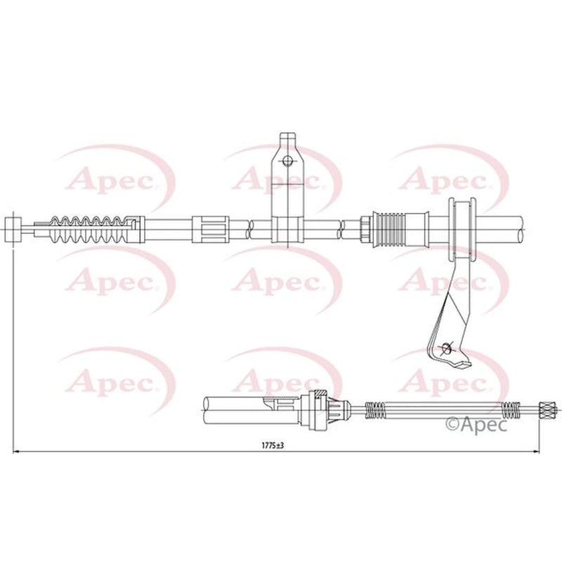 Apec Handbrake Cable Left Rear CAB1419