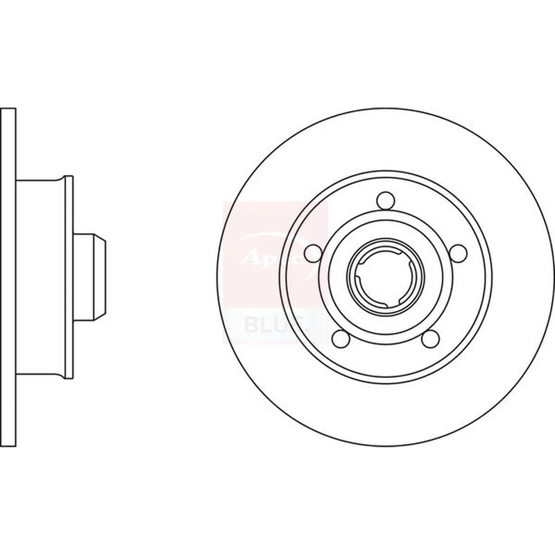Apec 2 x Solid Rear Brake Discs SDK6046