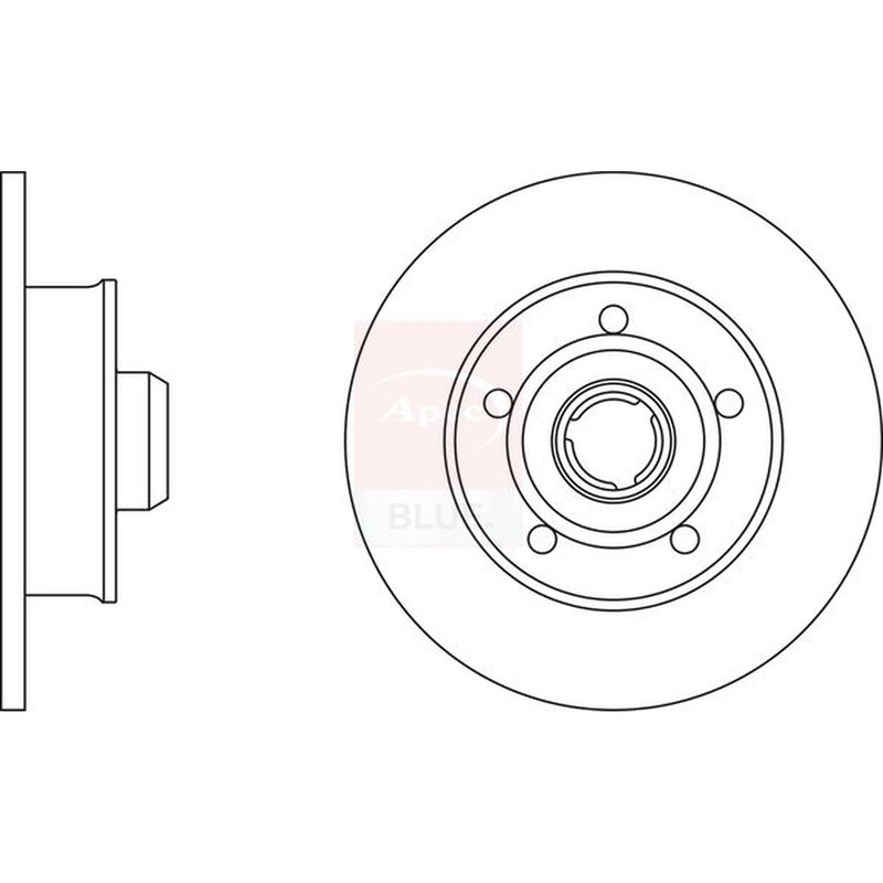 Apec 2 x Solid Rear Brake Discs SDK6046
