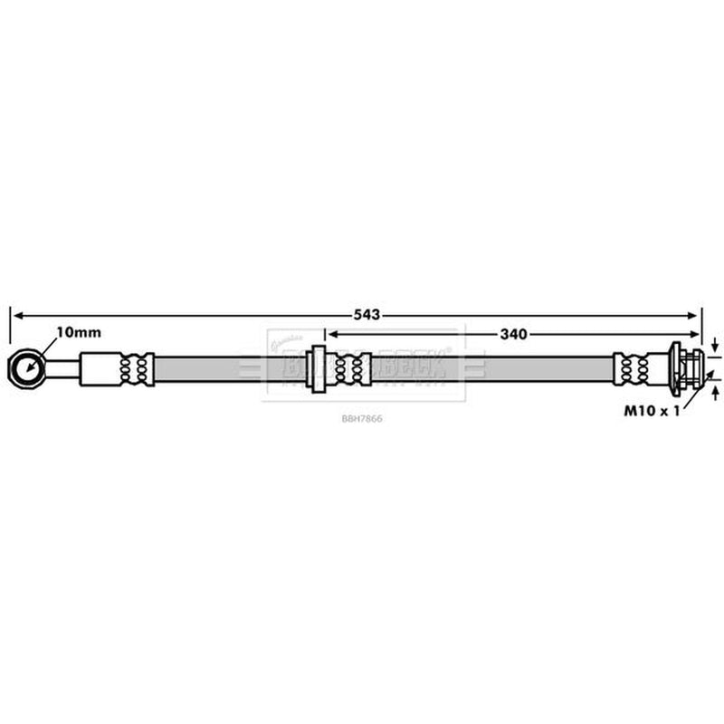 Borg & Beck Brake Hydraulic Hose Line Front Right BBH7866