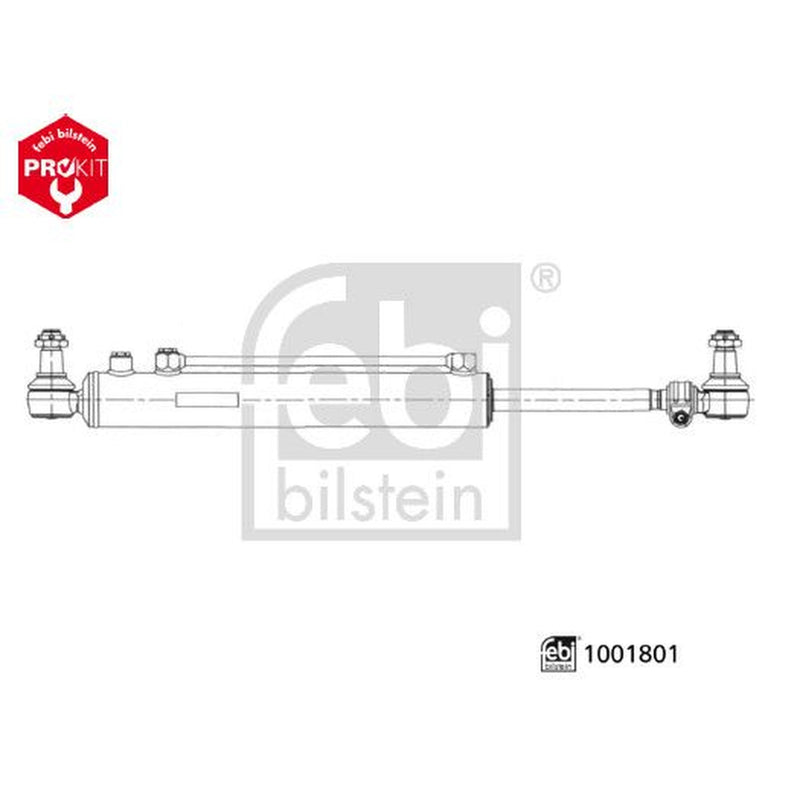 Febi Power Steering Slave Cylinder steered trailing axle 1001801