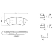 Brembo 4 x Rear Brake Pad Set P61091G