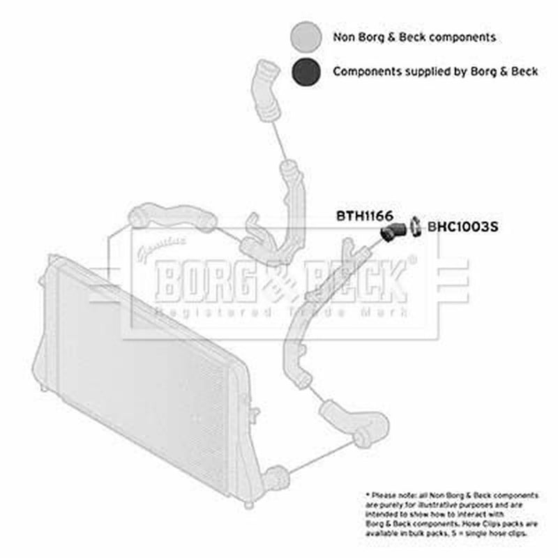 Borg & Beck Intercooler Turbo Charge Air Hose BTH1166