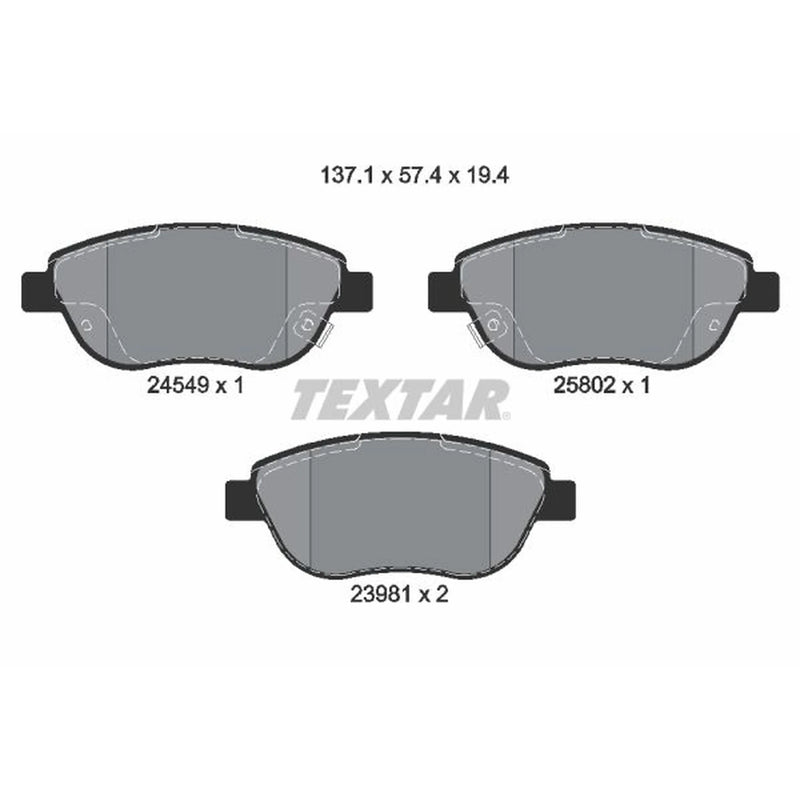 Textar Front Brake Pad Set 2454901