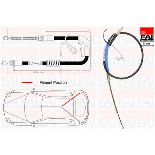 FAI Handbrake Cable Right Rear FBC0071