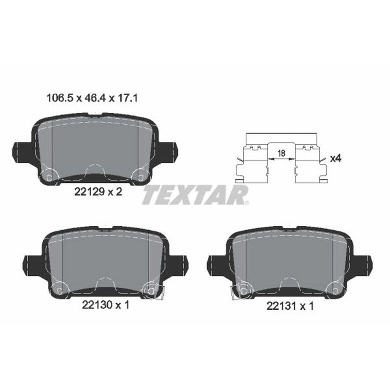 Textar Rear Brake Pad Set 2212901
