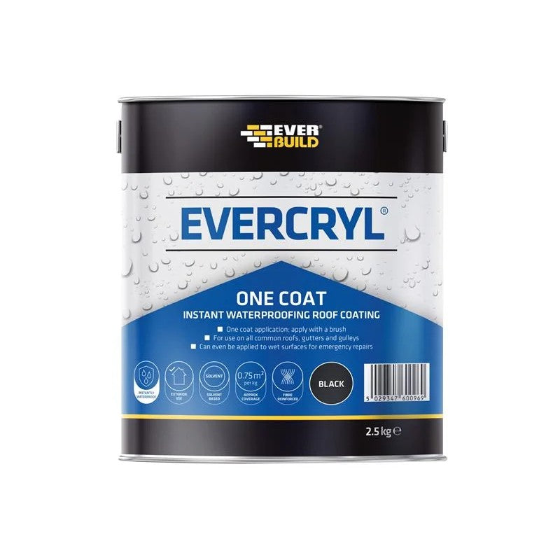 Everbuild Sika Evercryl® One Coat Black 2.5kg - 851572