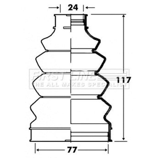 First Line Drive Shaft Bellow Kit Rear Left Thermoplast FCB2844