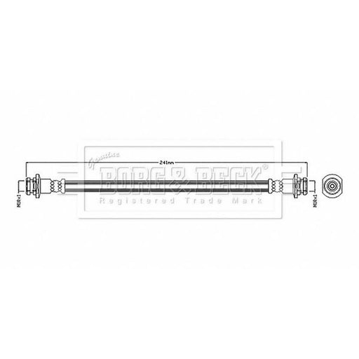 Borg & Beck Brake Hydraulic Hose Line Rear Left BBH8871