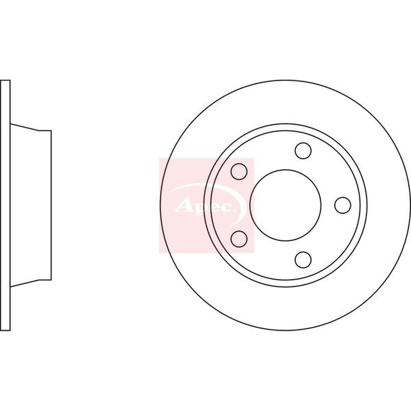Apec 2 x Solid Rear Brake Discs DSK3614