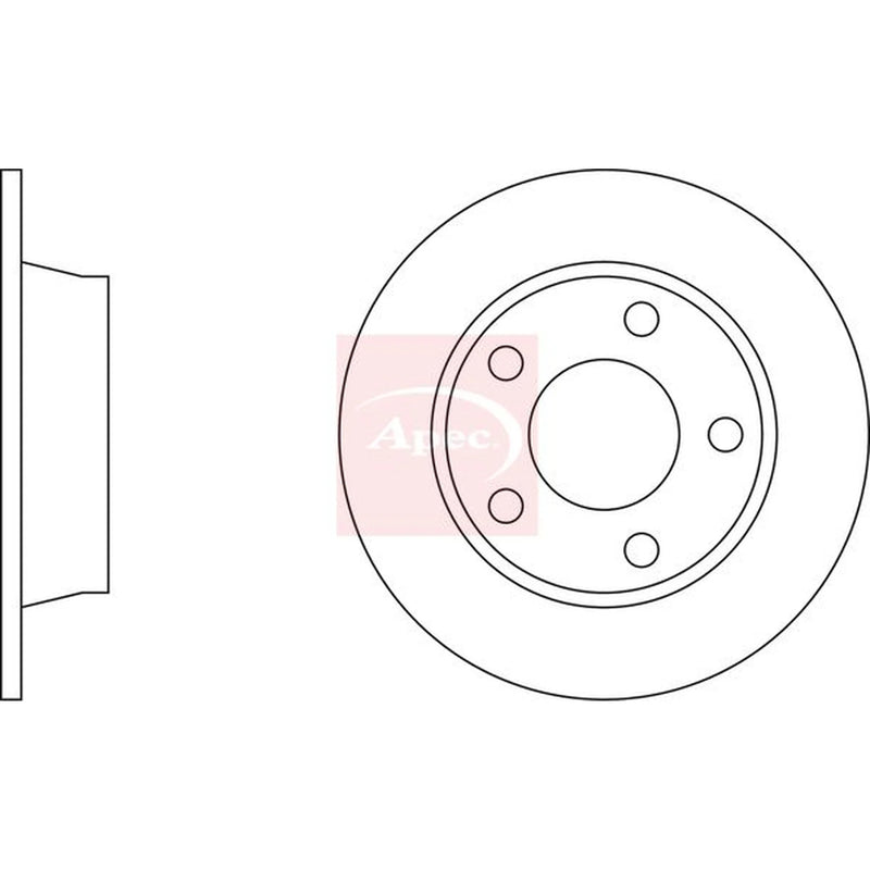 Apec 2 x Solid Rear Brake Discs DSK345