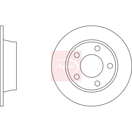 Apec 2 x Solid Rear Brake Discs DSK345