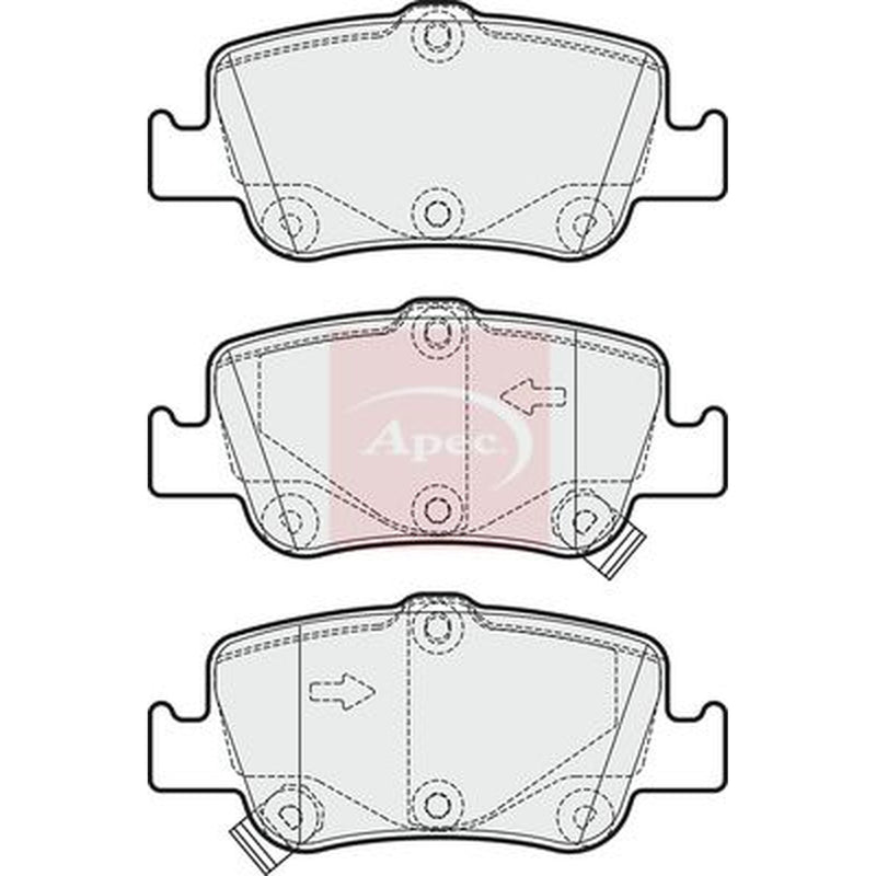 Apec Rear Brake Pad Set PAD1674
