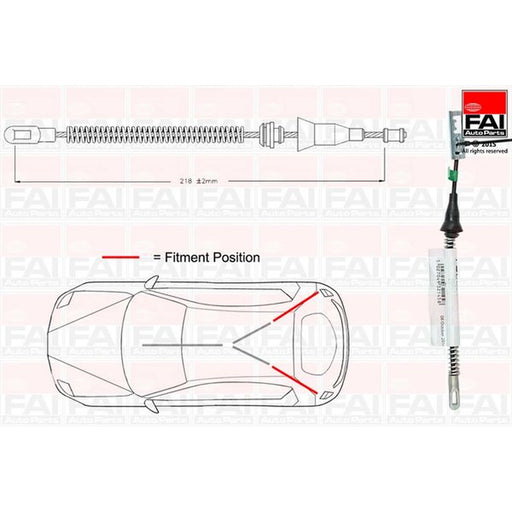 FAI Handbrake Cable Left Rear FBC0078
