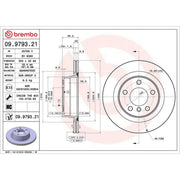 Brembo 2 x Internally Vented Rear Brake Discs 09.9793.21