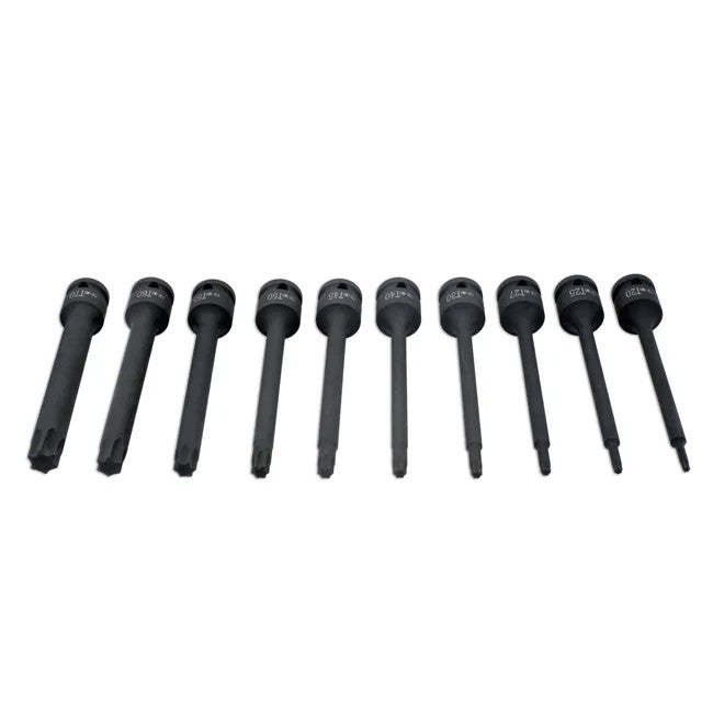 Laser Tools Extra Long Impact Star Bit Set 1/2"D 10pc - PL