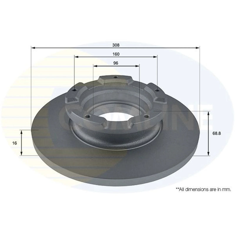 Comline 2 x Solid Rear Brake Discs ADC1264