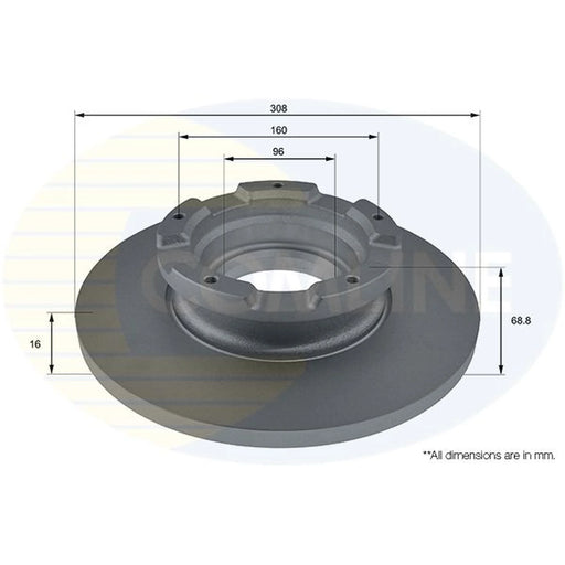 Comline 2 x Solid Rear Brake Discs ADC1264