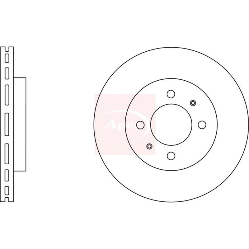 Apec 2 x Vented Front Brake Discs DSK2642