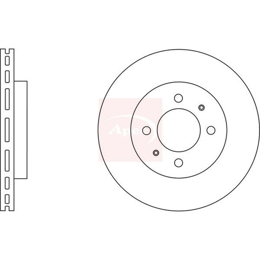 Apec 2 x Vented Front Brake Discs DSK2642