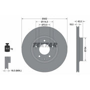 Textar 2 x Internally Vented Rear Brake Discs 92174503