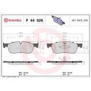 Brembo 4 x Front Brake Pad Set P44026