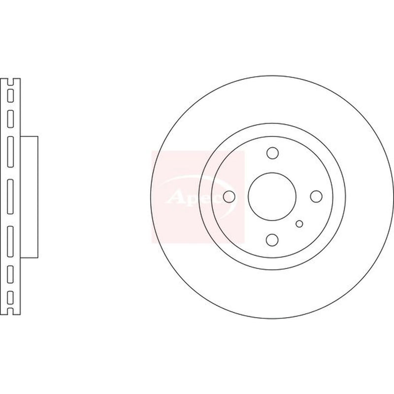 Apec 2 x Vented Front Brake Discs DSK3430
