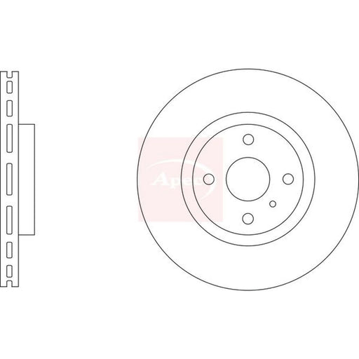Apec 2 x Vented Front Brake Discs DSK3430
