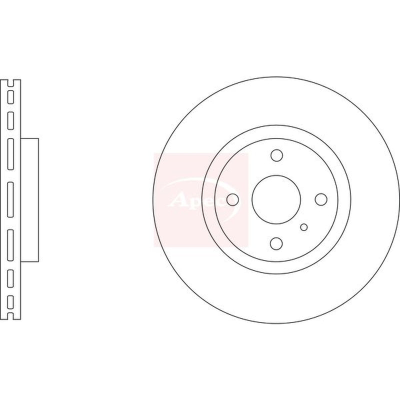 Apec 2 x Vented Front Brake Discs DSK3430