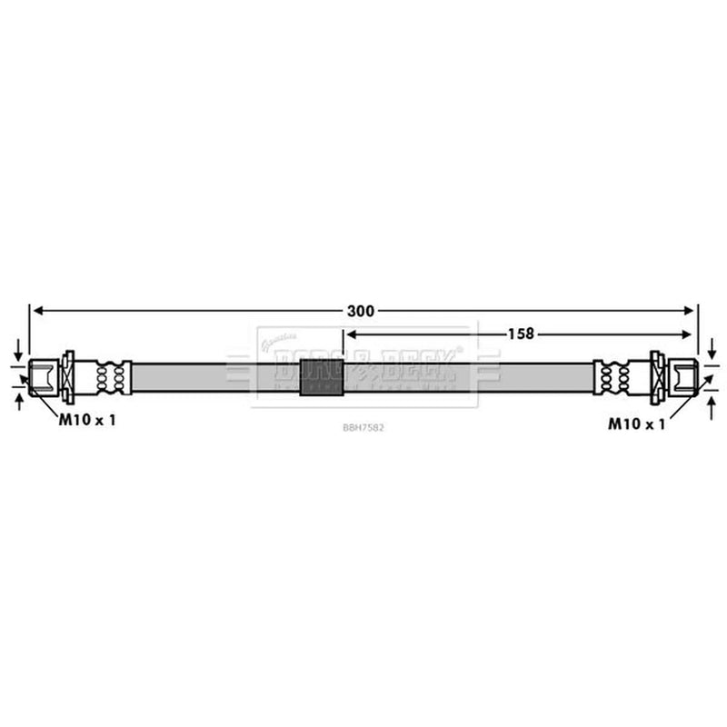 Borg & Beck Brake Hydraulic Hose Line Rear Right BBH7582