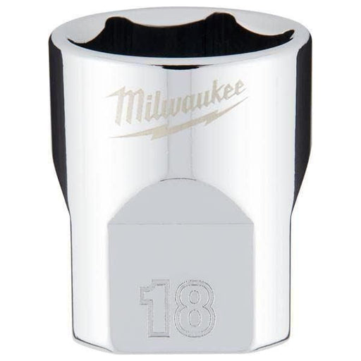 Milwaukee 3/8 Drive Socket Metric Standard 18mm 4932478348 Milwaukee  - Town Parts