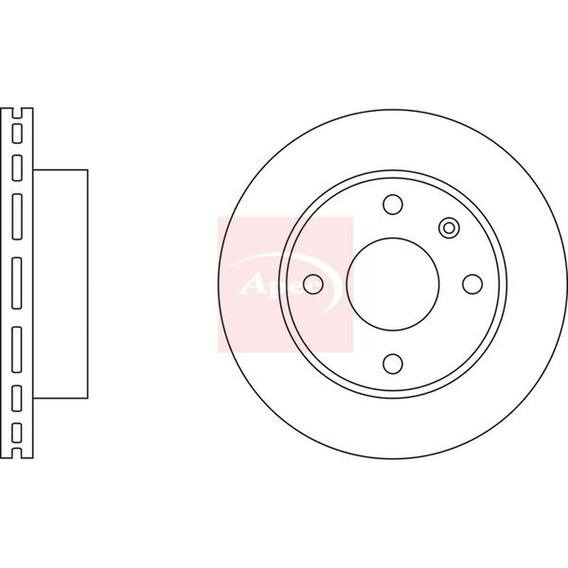 Apec 2 x Vented Front Brake Discs DSK145