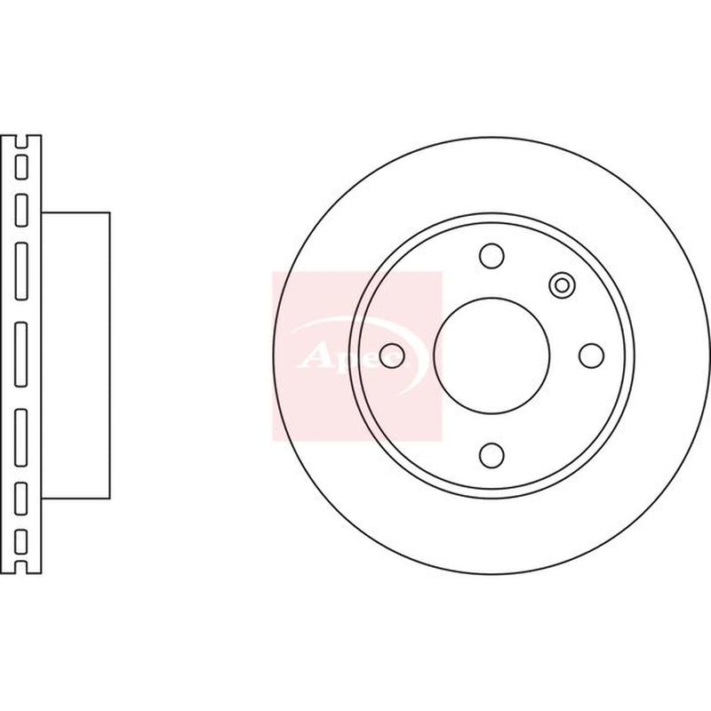 Apec 2 x Vented Front Brake Discs DSK145