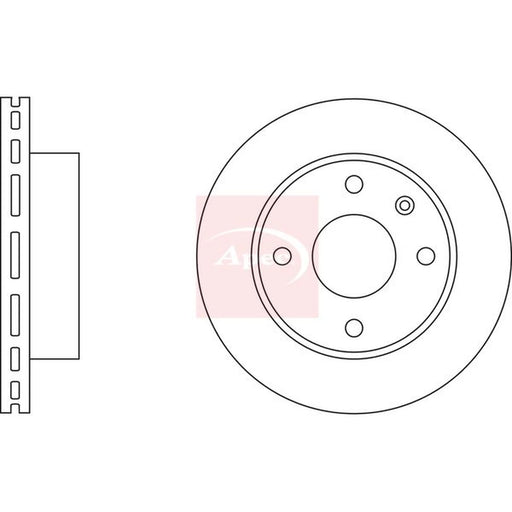 Apec 2 x Vented Front Brake Discs DSK145