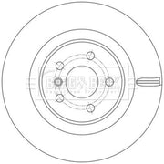 Borg & Beck 2 x Vented Rear Brake Discs BBD5611