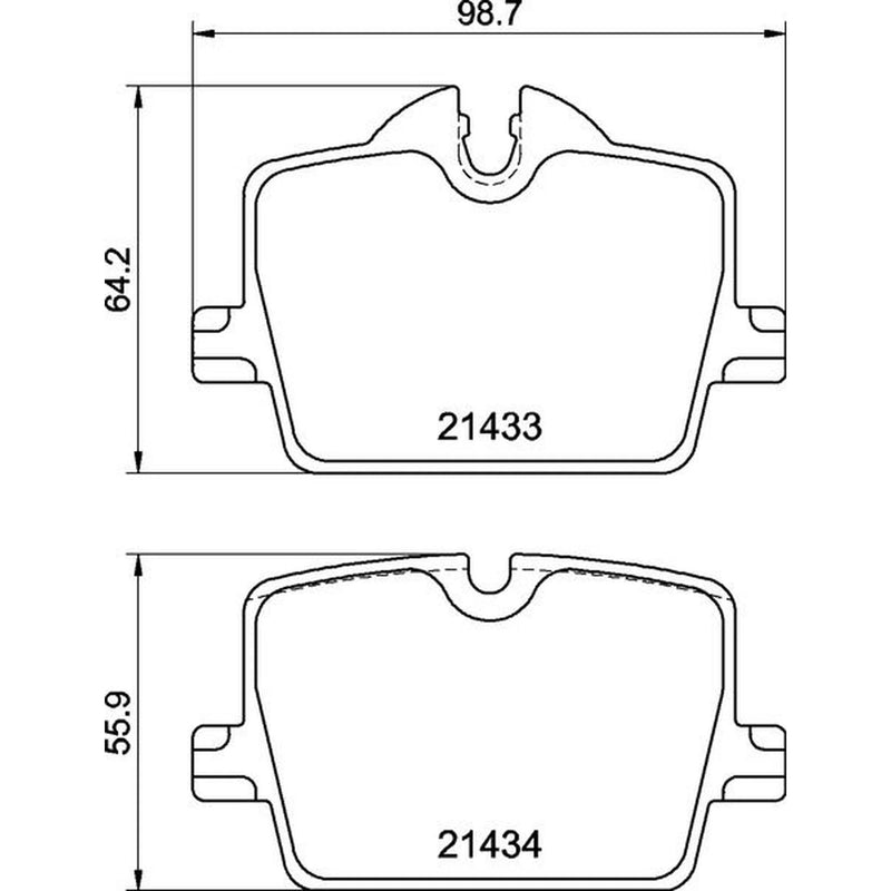 Brembo 4 x Rear Brake Pad Set P06114