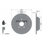 Textar 2 x Solid Rear Brake Discs 92327403