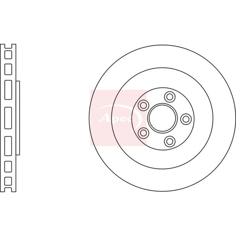 Apec 2 x Vented Rear Brake Discs DSK3201