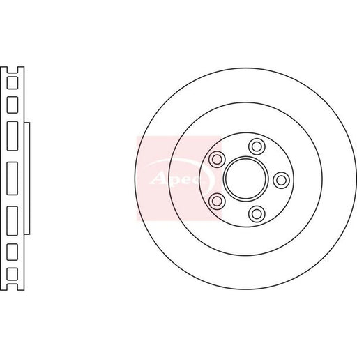 Apec 2 x Vented Rear Brake Discs DSK3201