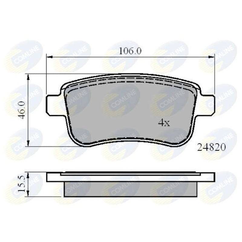 Comline 4 x Rear Brake Pad Set CBP02014