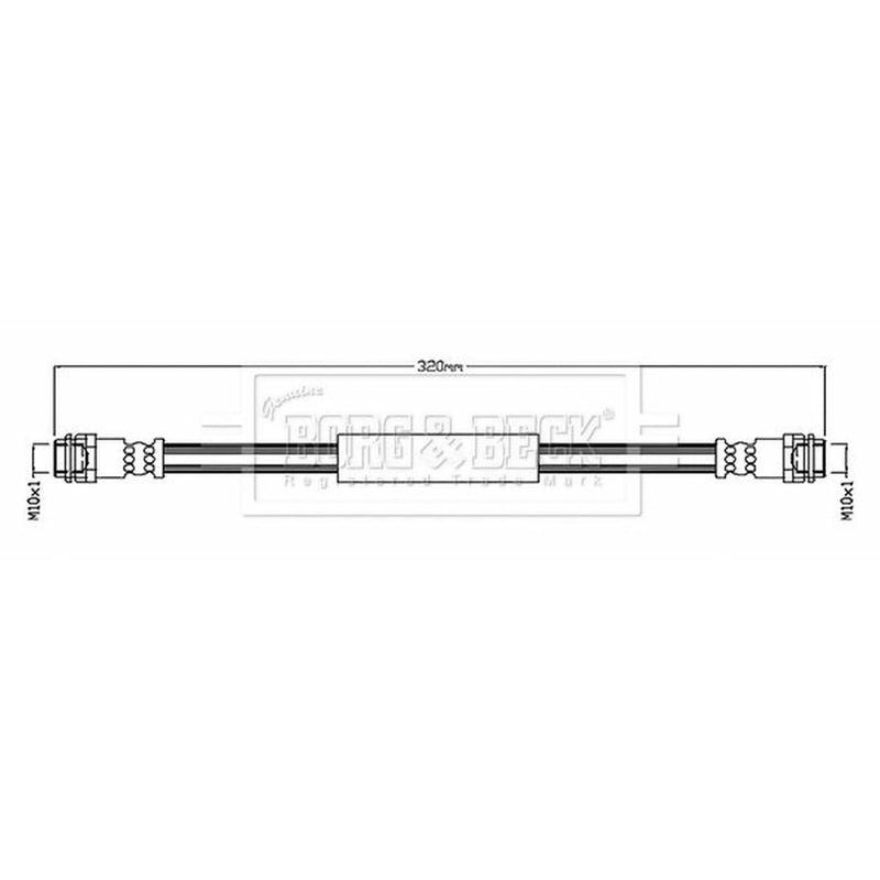 Borg & Beck Brake Hydraulic Hose Line Rear Left BBH8813