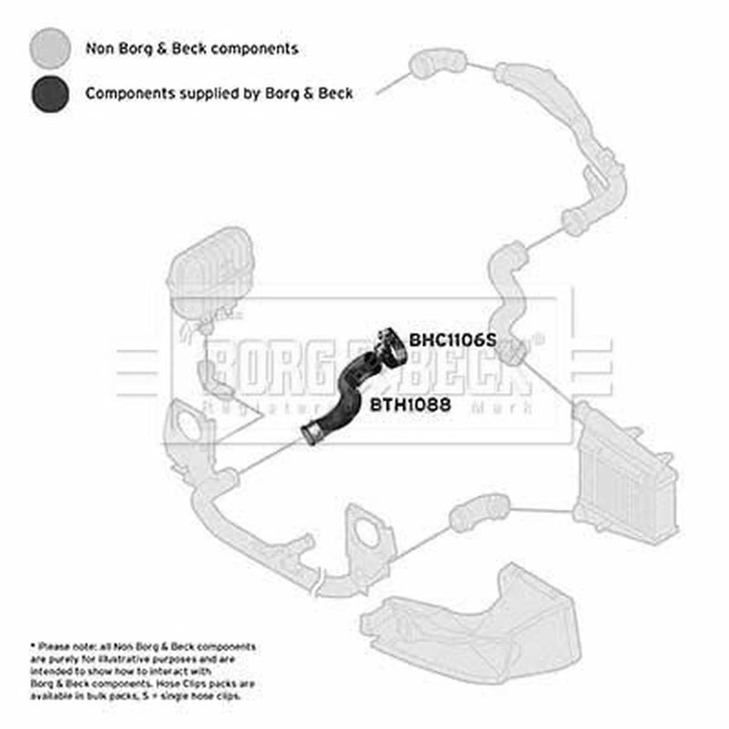 Borg & Beck Intercooler Turbo Charge Air Hose BTH1088