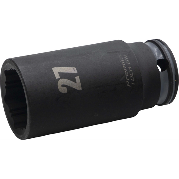 Sealey 1/2"Dr Lock-On Deep Impact Socket 27mm (Grey Coded Ring)