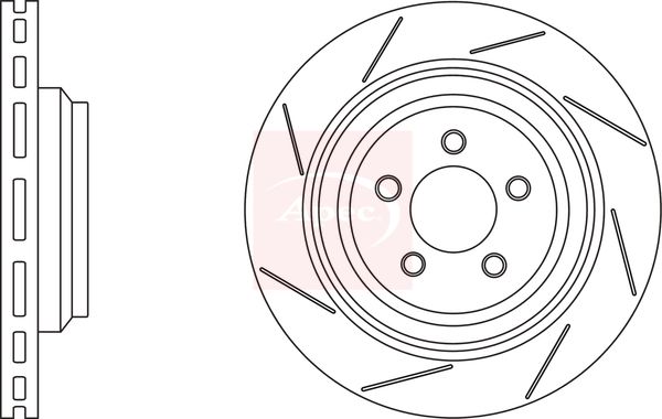 Apec 2 x Brake Disc Set Slotted/Internally Vented