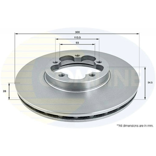 Comline 2 x Front Brake Discs ADC1259V